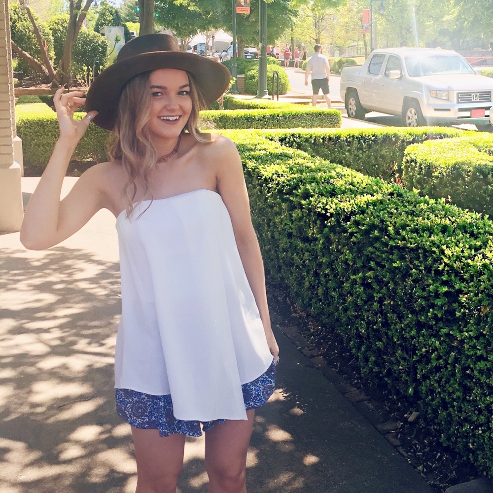 Asymmetrical Strapless Top